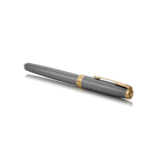 Parker Sonnet Cisele Fountain Pen Precious Metal and Gold Trim Fine Nib