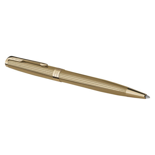 Parker Sonnet Cisele Ballpoint Pen Golden Gold Trim Medium Tip