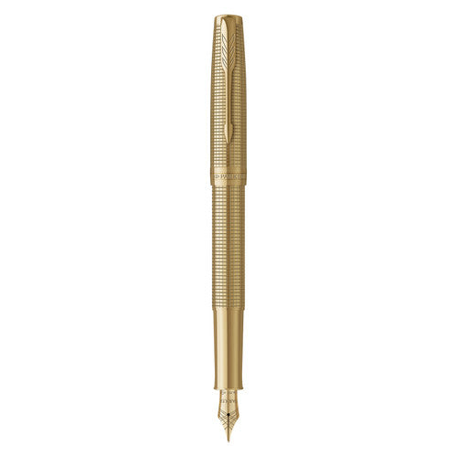 Parker Sonnet Cisele Fountain Pen Golden Gold Trim Fine Nib