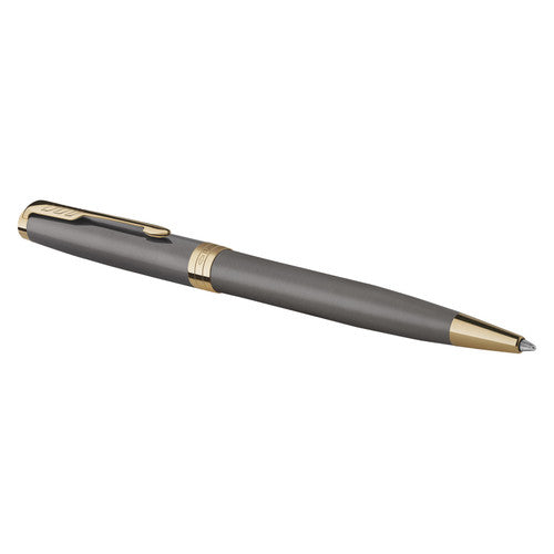 Parker Sonnet Ballpoint Pen Grey Lacquer and Gold Trim Medium Tip