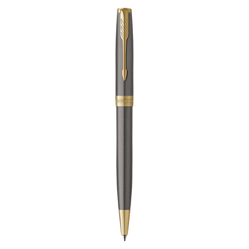 Parker Sonnet Ballpoint Pen Grey Lacquer and Gold Trim Medium Tip