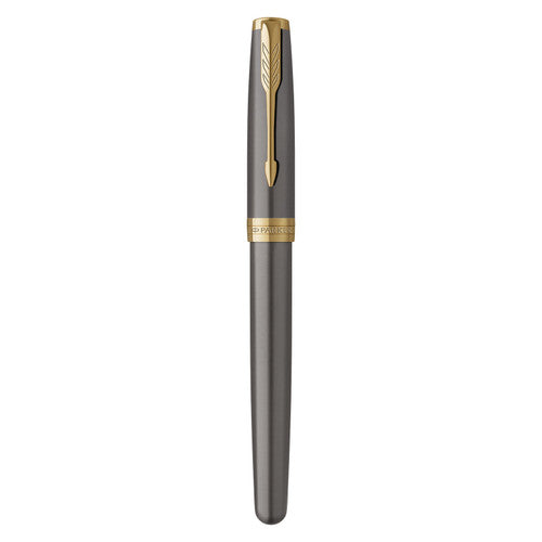 Parker Sonnet Fountain Pen Grey Lacquer and Gold Trim Medium Nib