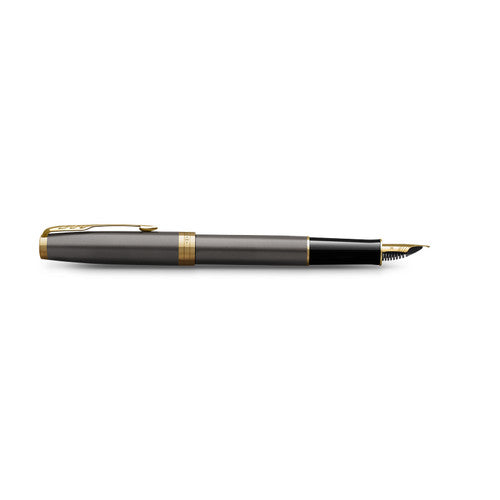 Parker Sonnet Fountain Pen Grey Lacquer and Gold Trim Medium Nib