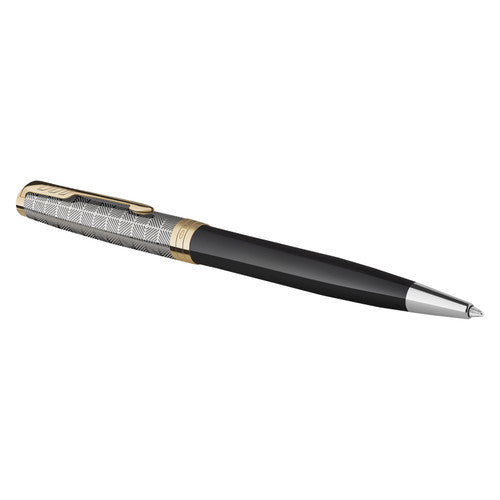 Parker Sonnet Premium Ballpoint Pen Metal Black Lacquer and Gold Trim Medium Tip