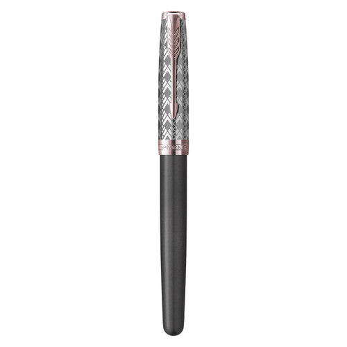 Parker Sonnet Premium Fountain Pen Metal Grey Lacquer and Rose Gold Trim Fine Nib