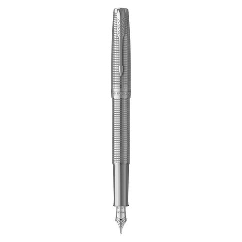 Parker Sonnet Cisele Fountain Pen Palladium Chrome Trim Fine Nib