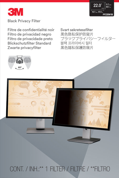 3M Privacy Filter for 22" Widescreen Monitor (16:10) PF220W1B