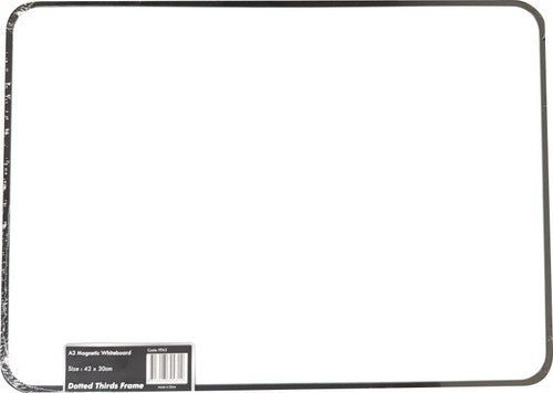 Osmer MDF Magnetic Whiteboard A3 Plain and Dotted Thirds Double Sided with Frame Pack of 12