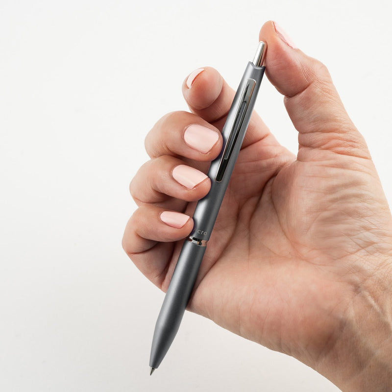 PILOT Acro 1000 Retractable Ballpoint Extra Fine Metallic Grey Barrel Silver Accent Black Ink – view 4