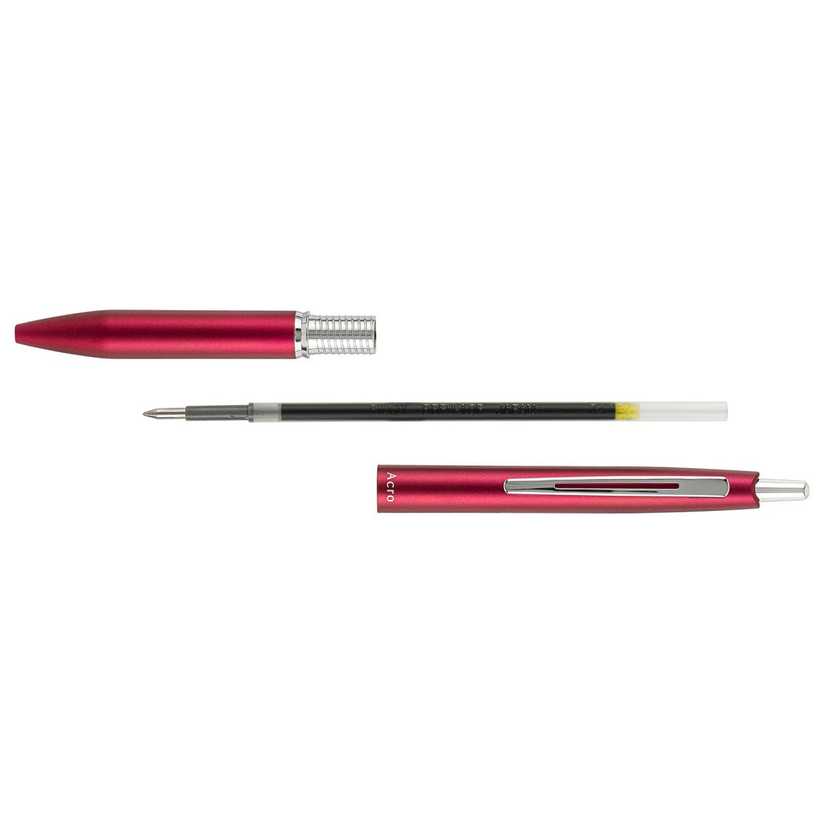 PILOT Acro 1000 Retractable Ballpoint Extra Fine Metallic Red Barrel Silver Accent Black Ink – view 2