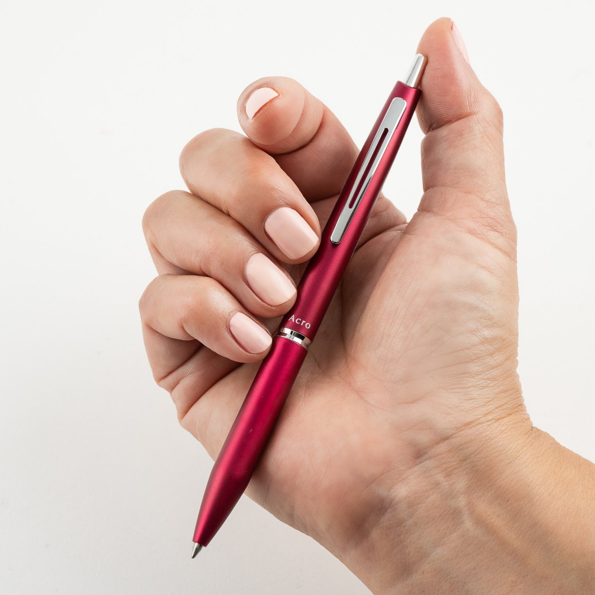 PILOT Acro 1000 Retractable Ballpoint Extra Fine Metallic Red Barrel Silver Accent Black Ink – view 4