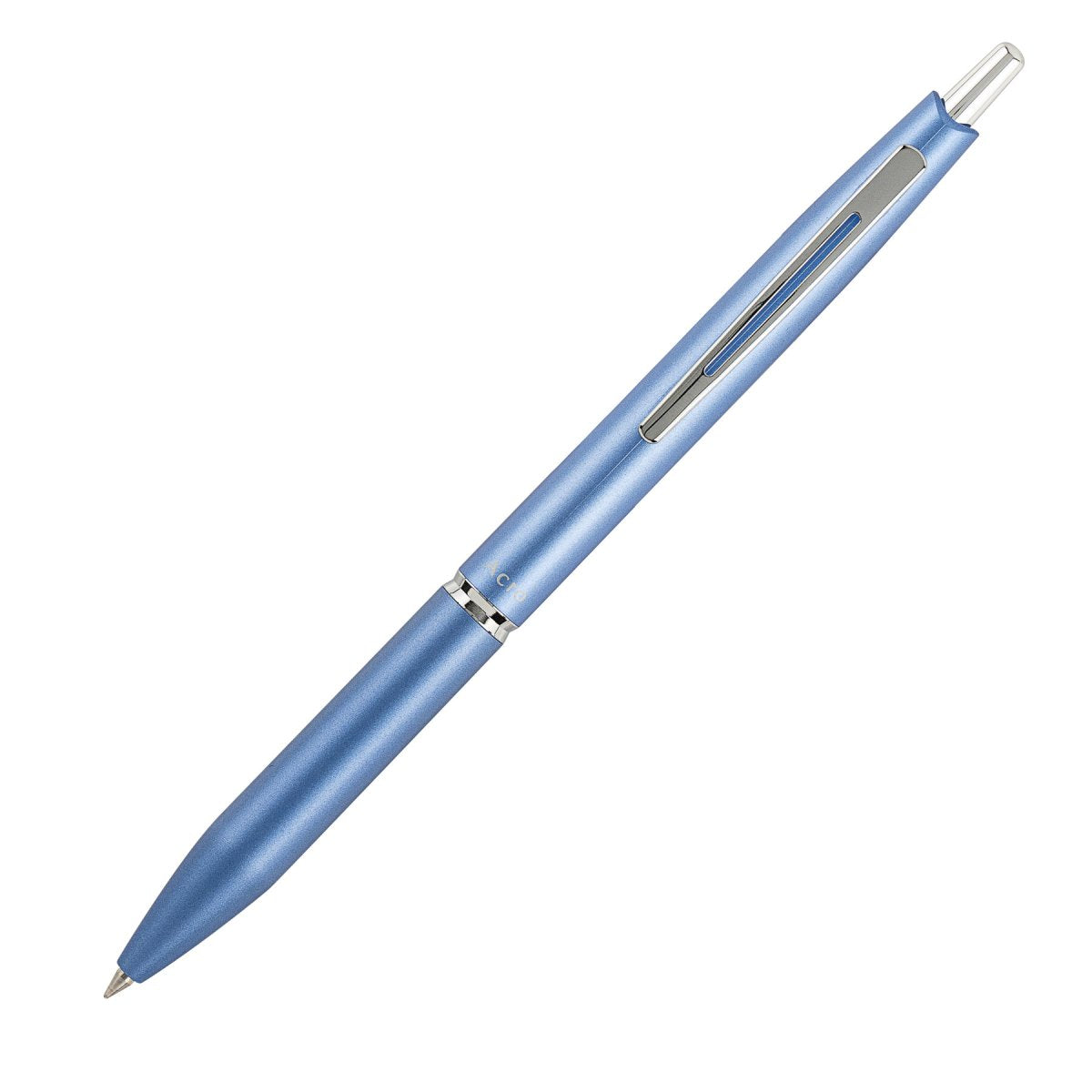 PILOT Acro 1000 Retractable Ballpoint Extra Fine Metallic Soft Blue Barrel Silver Accent Black Ink