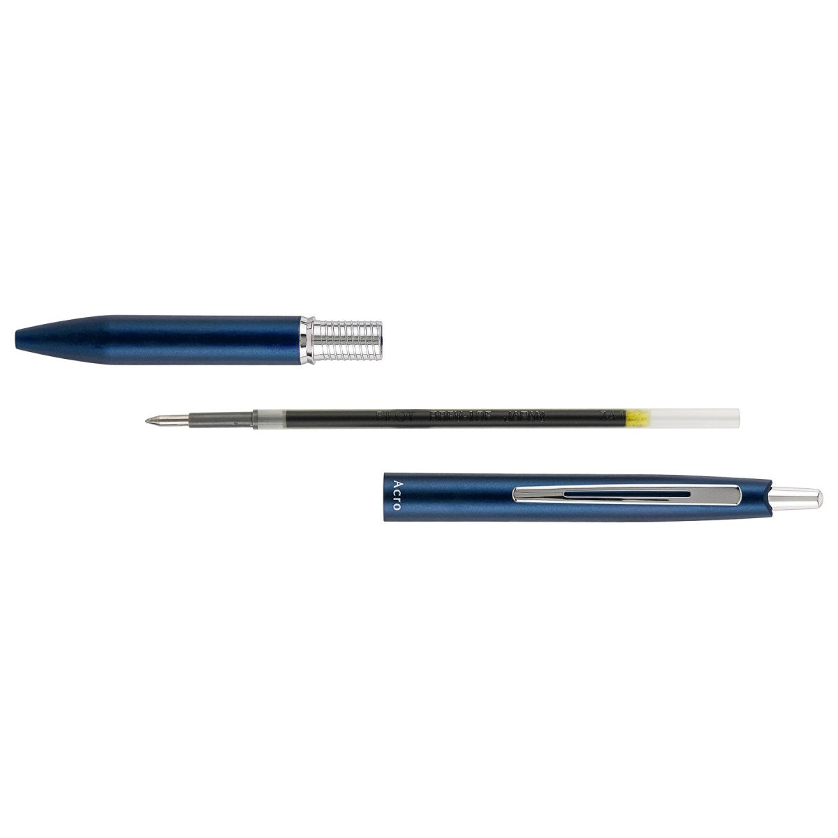 PILOT Acro 1000 Retractable Ballpoint Extra Fine Navy Barrel Silver Accent Black Ink – view 2
