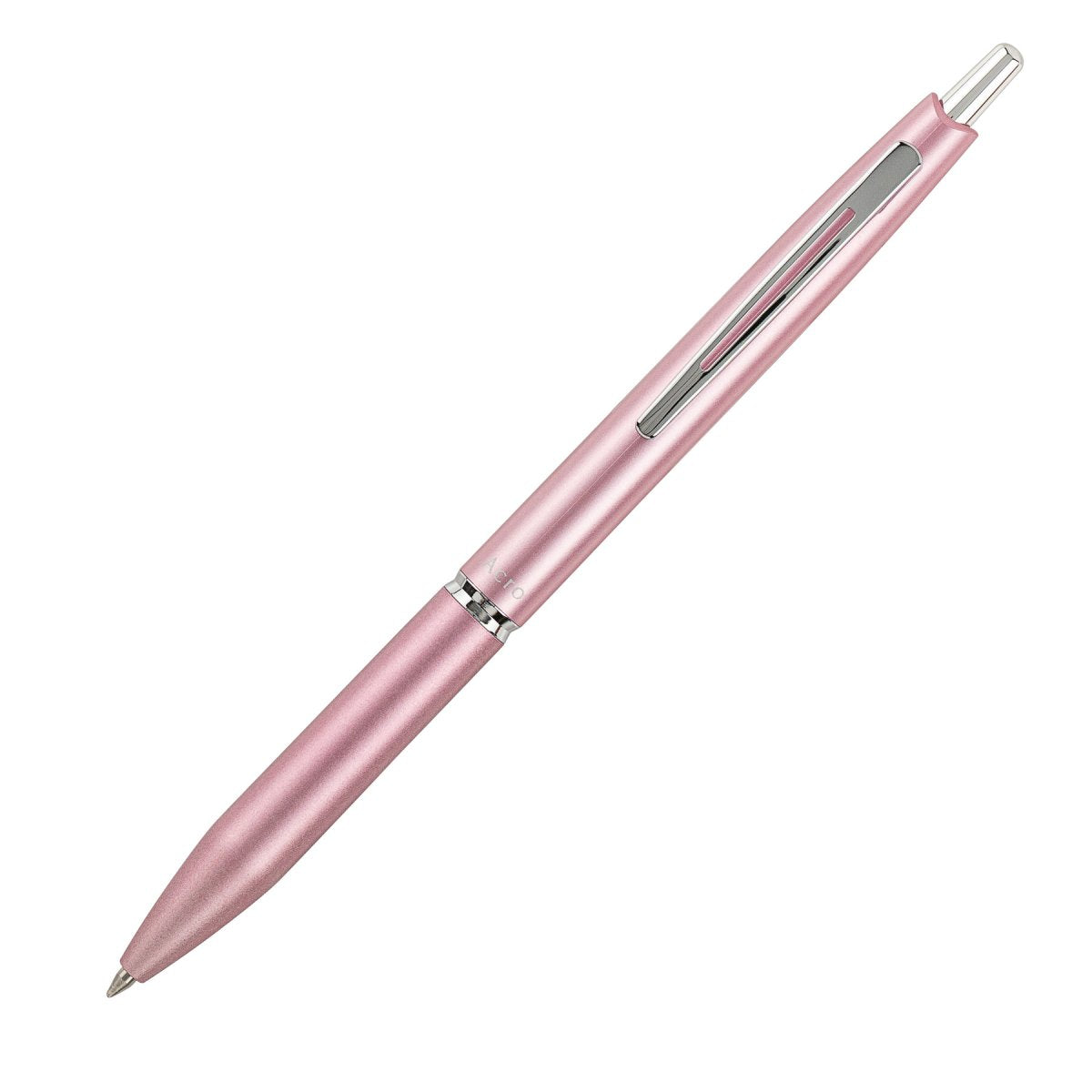 PILOT Acro 1000 Retractable Ballpoint Fine Metallic Pink Barrel Silver Accent Black Ink