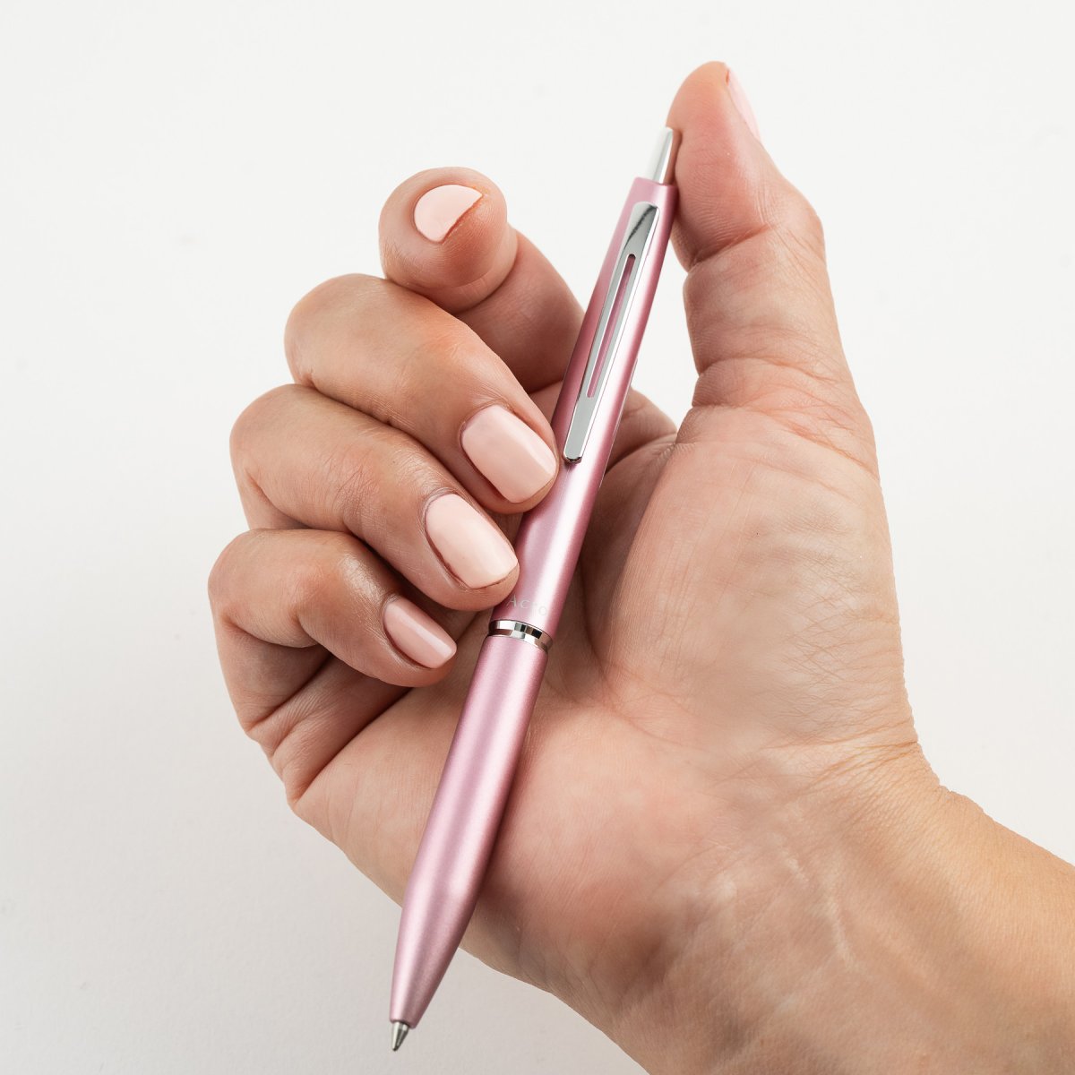 PILOT Acro 1000 Retractable Ballpoint Fine Metallic Pink Barrel Silver Accent Black Ink – view 4