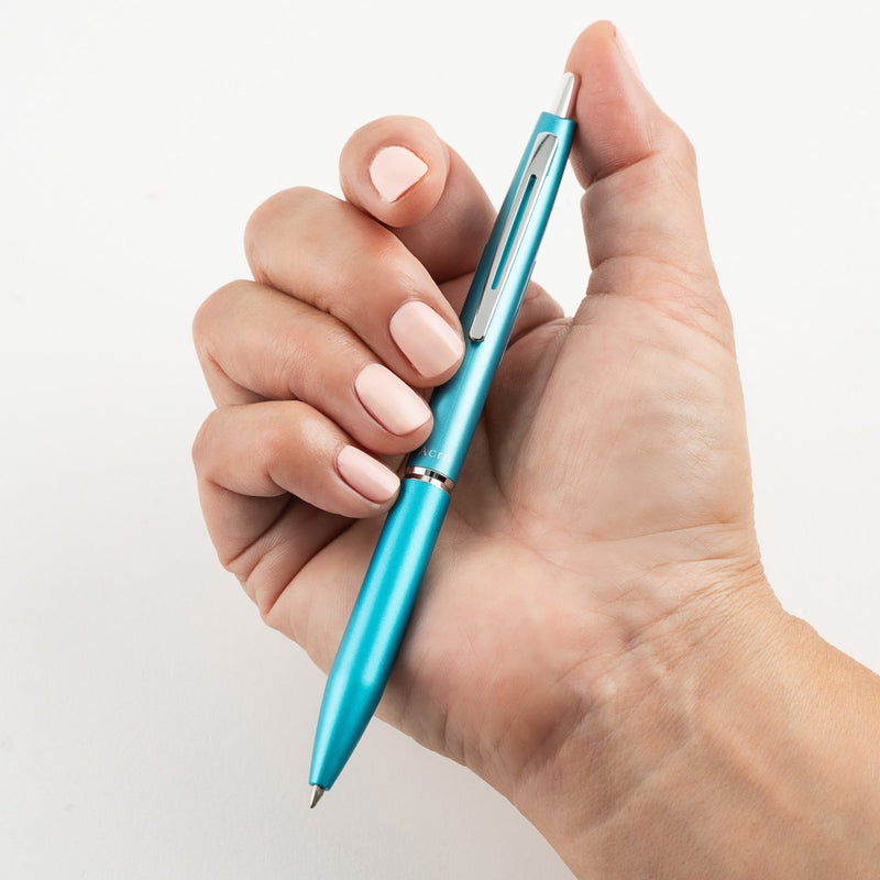 PILOT Acro 1000 Retractable Ballpoint Fine Metallic Turquoise Barrel Silver Accent Black Ink – view 4