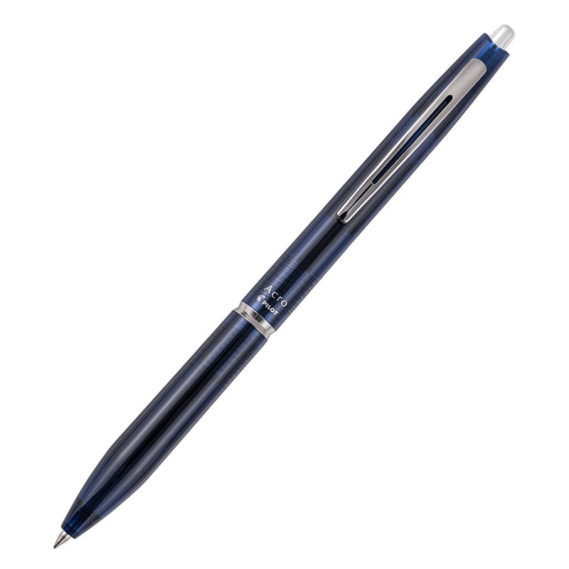 PILOT Acro 300 Hybrid Ballpoint Pen Extra Fine Clear Blue Barrel Black Ink Box of 10