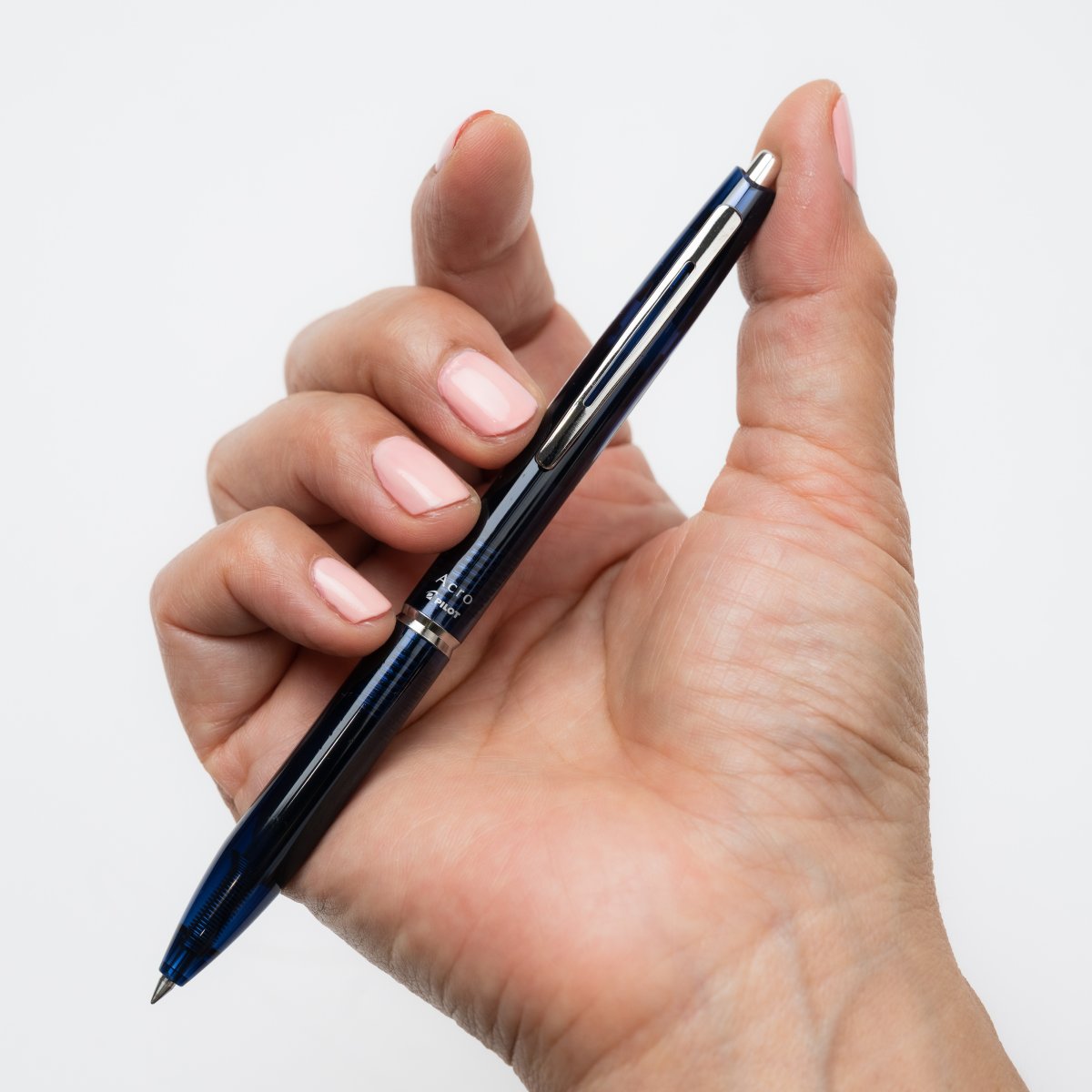 PILOT Acro 300 Hybrid Ballpoint Pen Extra Fine Clear Blue Barrel Black Ink Box of 10 – view 2