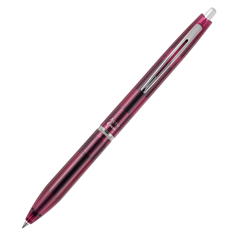 PILOT Acro 300 Hybrid Ballpoint Pen Extra Fine Clear Red Barrel Black Ink Box of 10