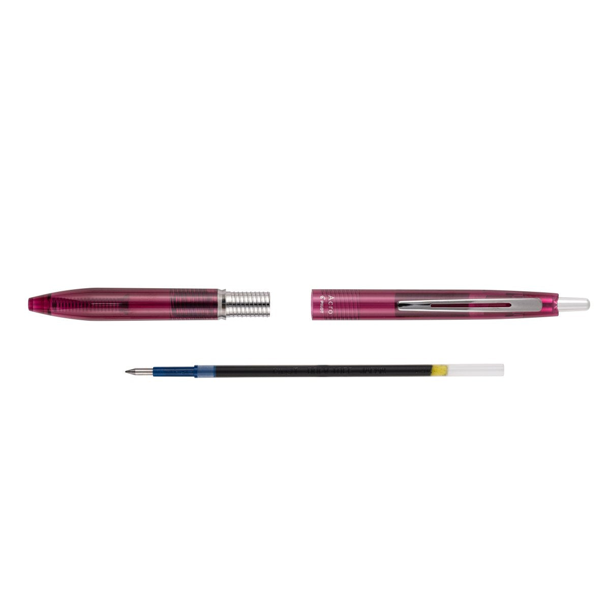 PILOT Acro 300 Hybrid Ballpoint Pen Extra Fine Clear Red Barrel Black Ink Box of 10 – view 3