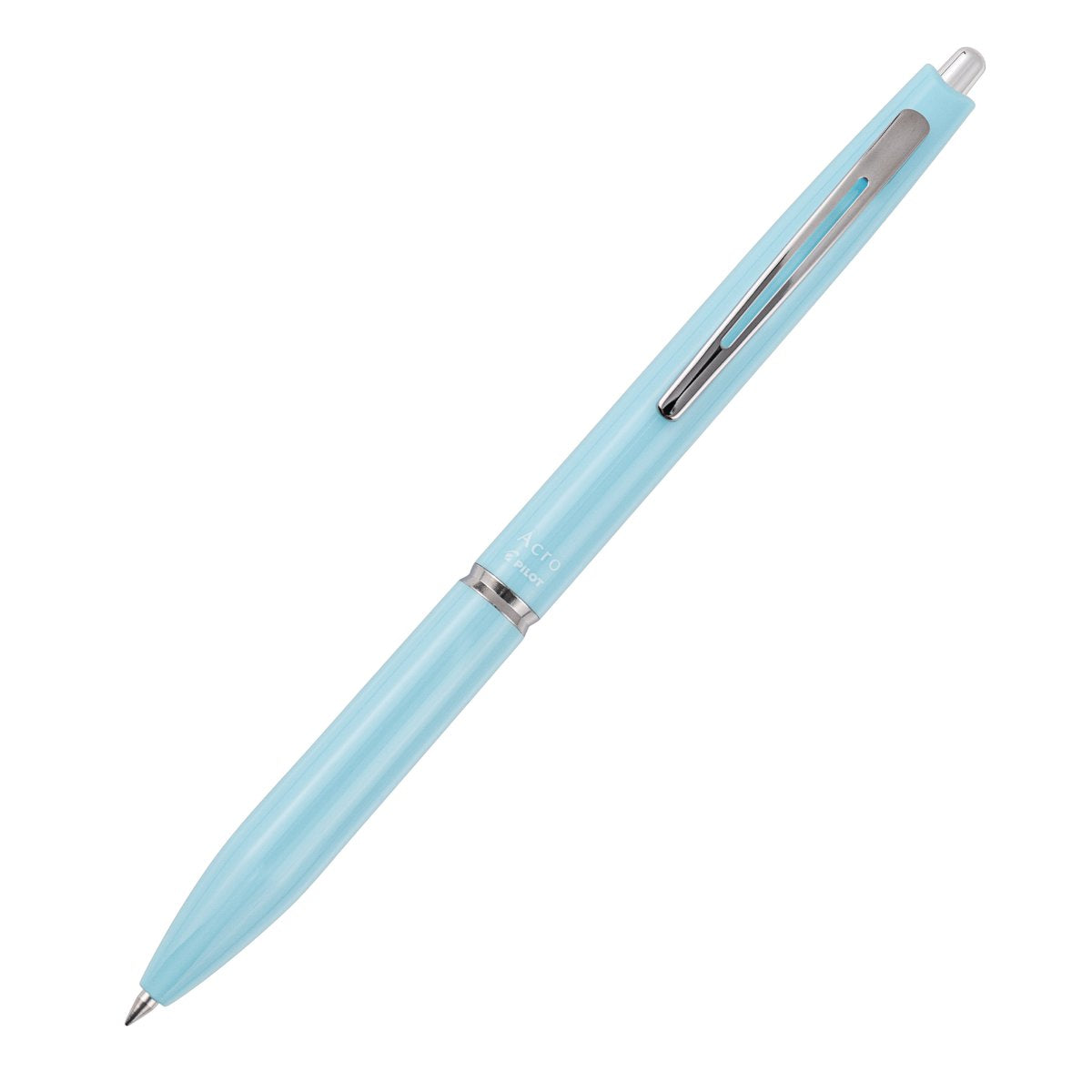 PILOT Acro 300 Hybrid Ballpoint Pen Extra Fine Soft Blue Barrel Black Ink Box of 10