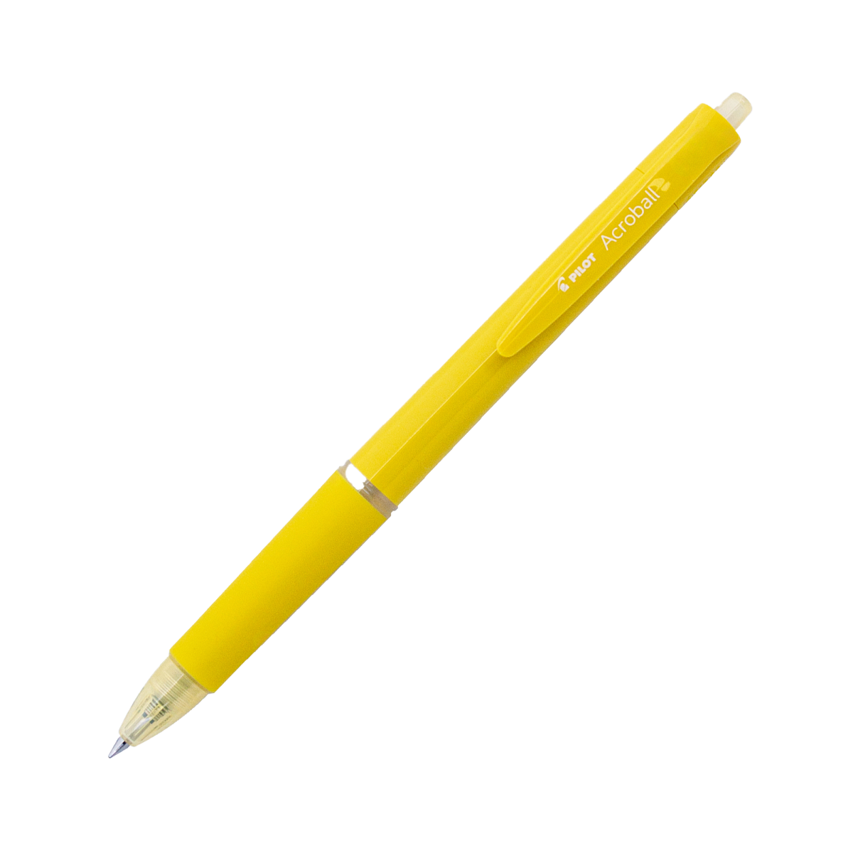 PILOT Acroball 150 Hybrid Retractable Ballpoint Extra Fine Yellow Barrel Black Ink Box of 10