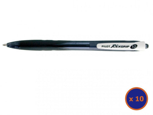 Pilot BegreeN Rexgrip Retractable Ballpoint Pen Medium Black Box of 10