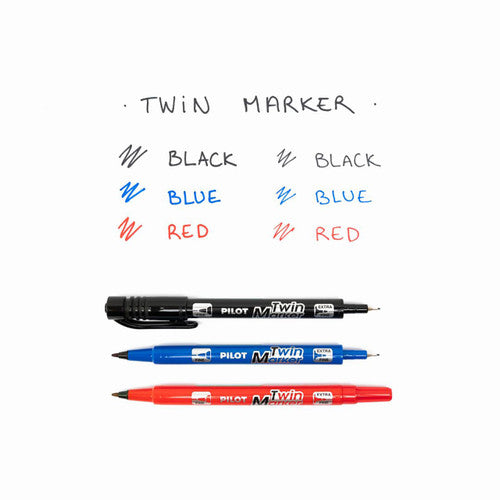Pilot BegreeN Twin Permanent Marker Dual Nib Black Box of 10 – view 3