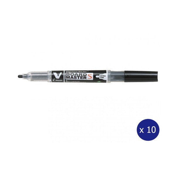 Pilot V Board Master S extra fine whiteboard marker in black, box of 10
