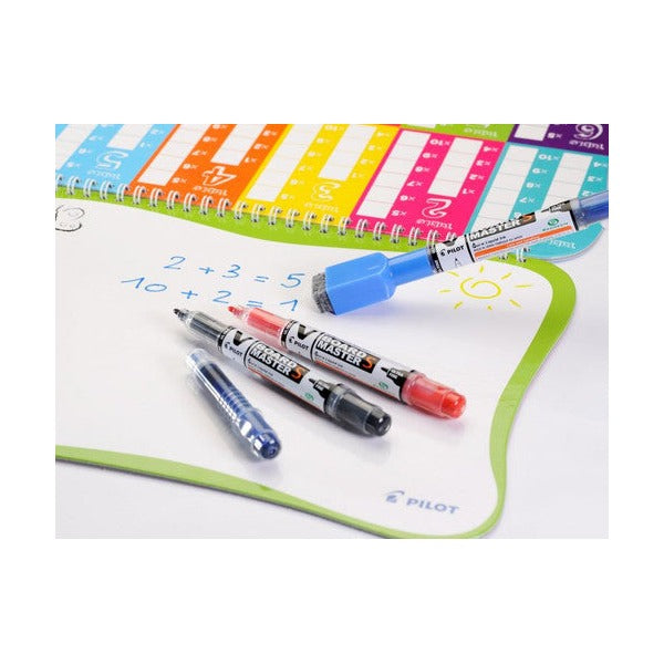V Board Master S markers in use on a small whiteboard