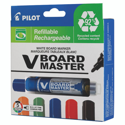 Pilot BegreeN V Board Master Whiteboard Marker Bullet Medium Assorted Pack of 5 – view 3
