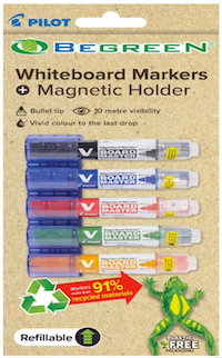 Pilot BegreeN V Board Master Whiteboard Marker Bullet Medium Assorted Pack of 5 with Holder Kit – view 2