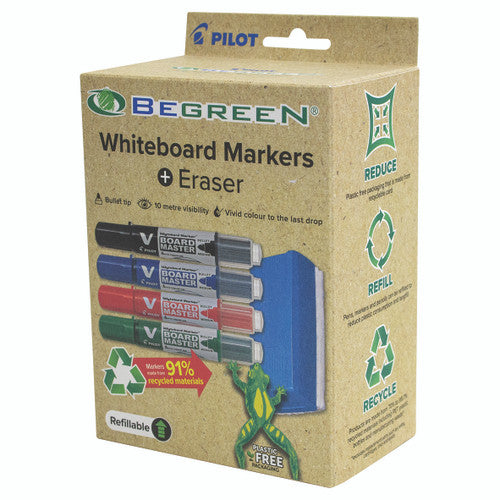 Pilot BegreeN V Board Master Whiteboard Marker Bullet Medium Assorted Pack of 5 with Eraser Kit