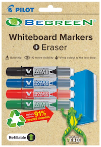 Pilot BegreeN V Board Master Whiteboard Marker Bullet Medium Assorted Pack of 5 with Eraser Kit – view 2
