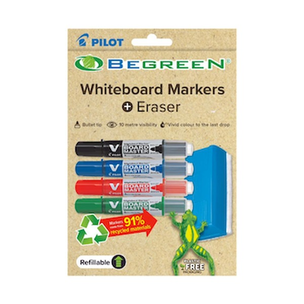 Pilot BegreeN V Board Master Whiteboard Marker Bullet Medium Assorted Pack of 5 with Eraser Kit – view 2