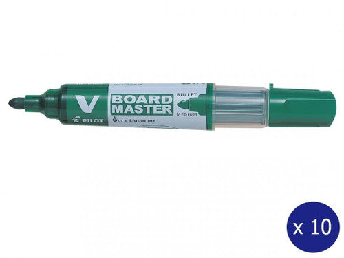 Pilot BegreeN V Board Master Whiteboard Marker Bullet Medium Green Box of 10