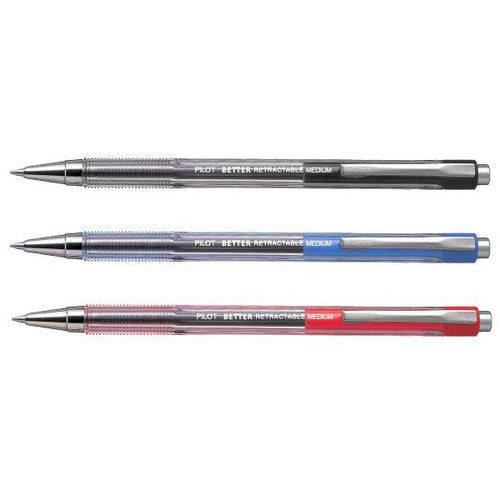 Pilot BP-145 Retractable Ballpoint Pen Medium Black Box of 12 – view 2