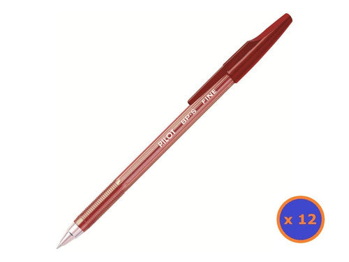 Pilot BP-S The Better Ballpoint Stick Pen Fine Red Box of 12