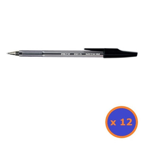 Pilot BP-S The Better Ballpoint Stick Pen Medium Black Box of 12