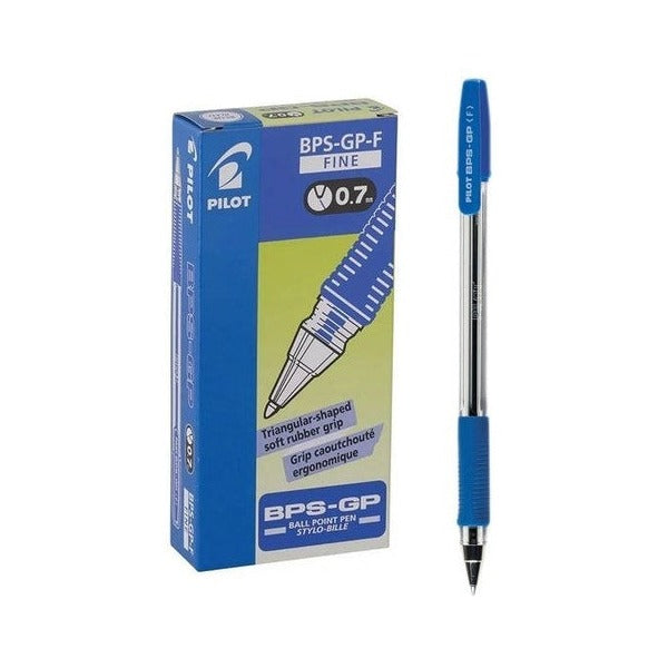 Pilot BPS-GP The Ballpoint Stick Grip Pen Fine Blue Box of 12