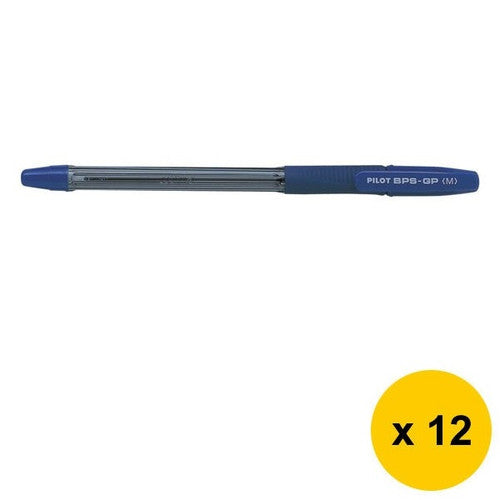 Pilot BPS-GP The Ballpoint Stick Grip Pen Medium Blue Box of 12
