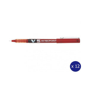 Pilot BX-V5 Hi-Tecpoint Rollerball Pen 0.5mm Red Box of 12