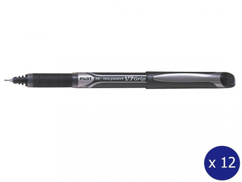 Pilot BXGPN-V7 Hi-Tecpoint Grip Rollerball Pen 0.7mm Black Box of 12