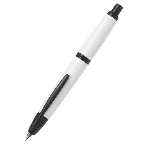 Pilot Capless Black Accent Fountain Pen Gloss White Barrel Extra Fine Nib