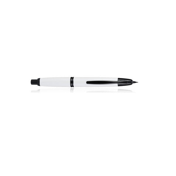 Pilot Capless Black Accent Fountain Pen Gloss White Barrel Fine Nib – view 3