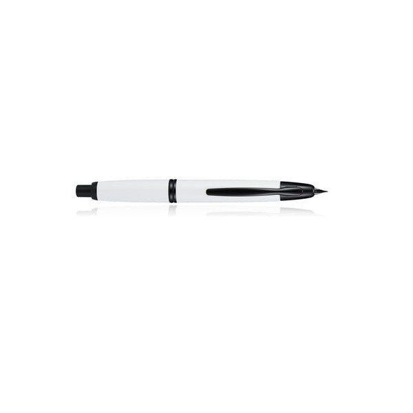 Pilot Capless Black Accent Fountain Pen Gloss White Barrel Medium Nib – view 2