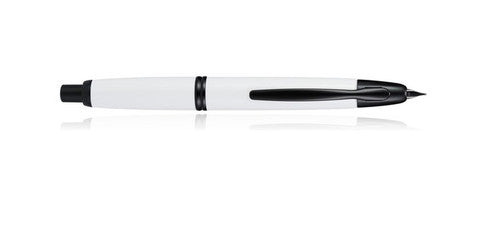 Pilot Capless Black Accent Fountain Pen Gloss White Barrel Medium Nib – view 2