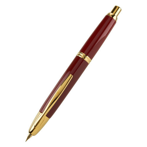 Pilot Capless Gold Accent Fountain Pen Red Barrel Fine Nib