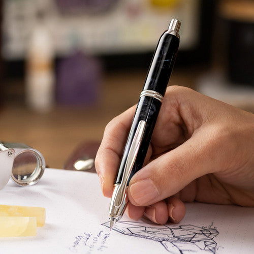 Pilot Capless SE Fountain Pen Marble Black Barrel Fine Nib – view 2