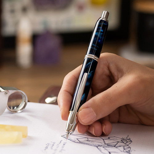 Pilot Capless SE Fountain Pen Marble Blue Barrel Medium Nib – view 2